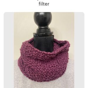 New Women’s Hand Knit Eco Organic Cotton Wine Color Neck Warmer Snood OS